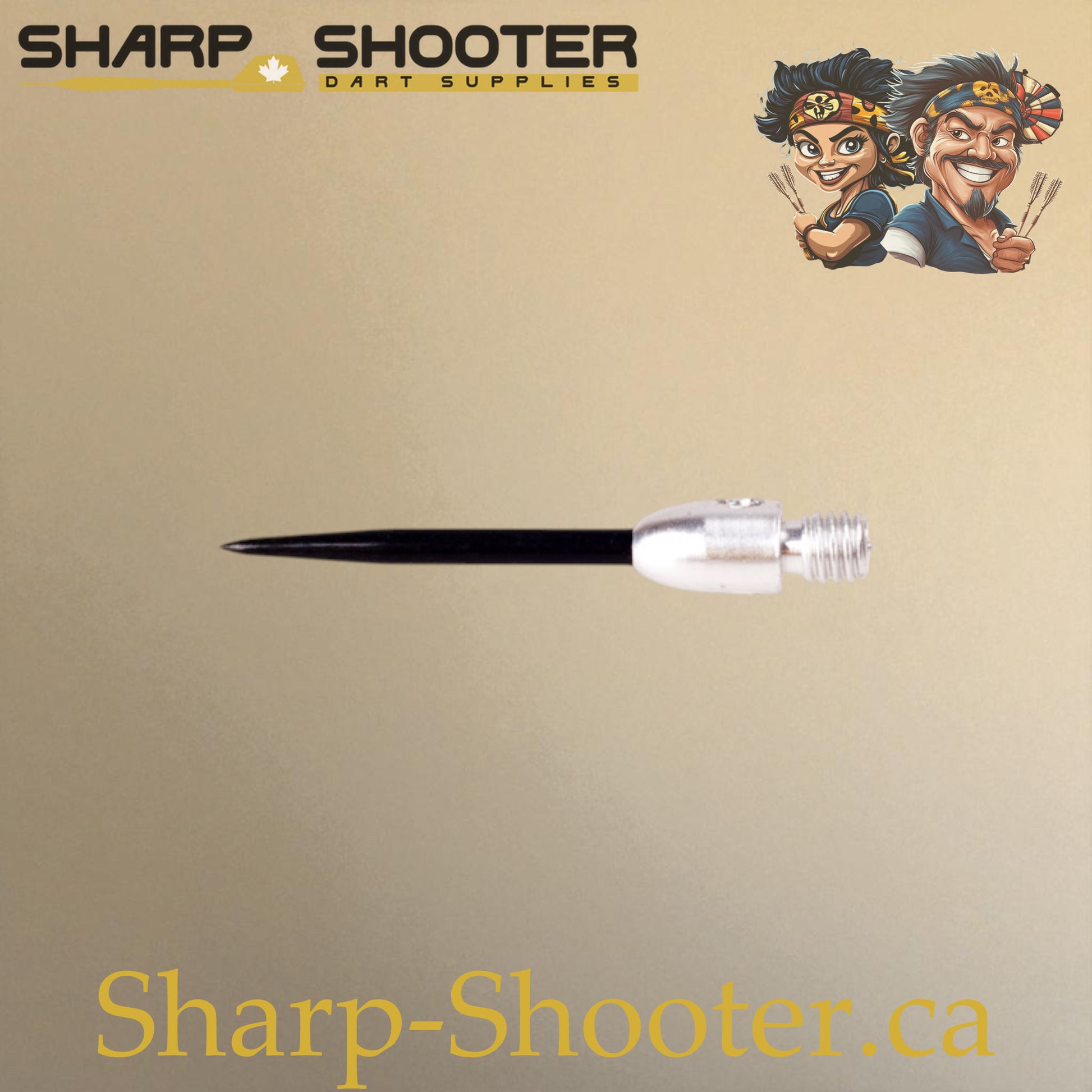 DP37 Steel Dart Tips – 35 mm – Silver/Black – 3 Pack – 3-03-02-012 – Sharp-Shooter.ca