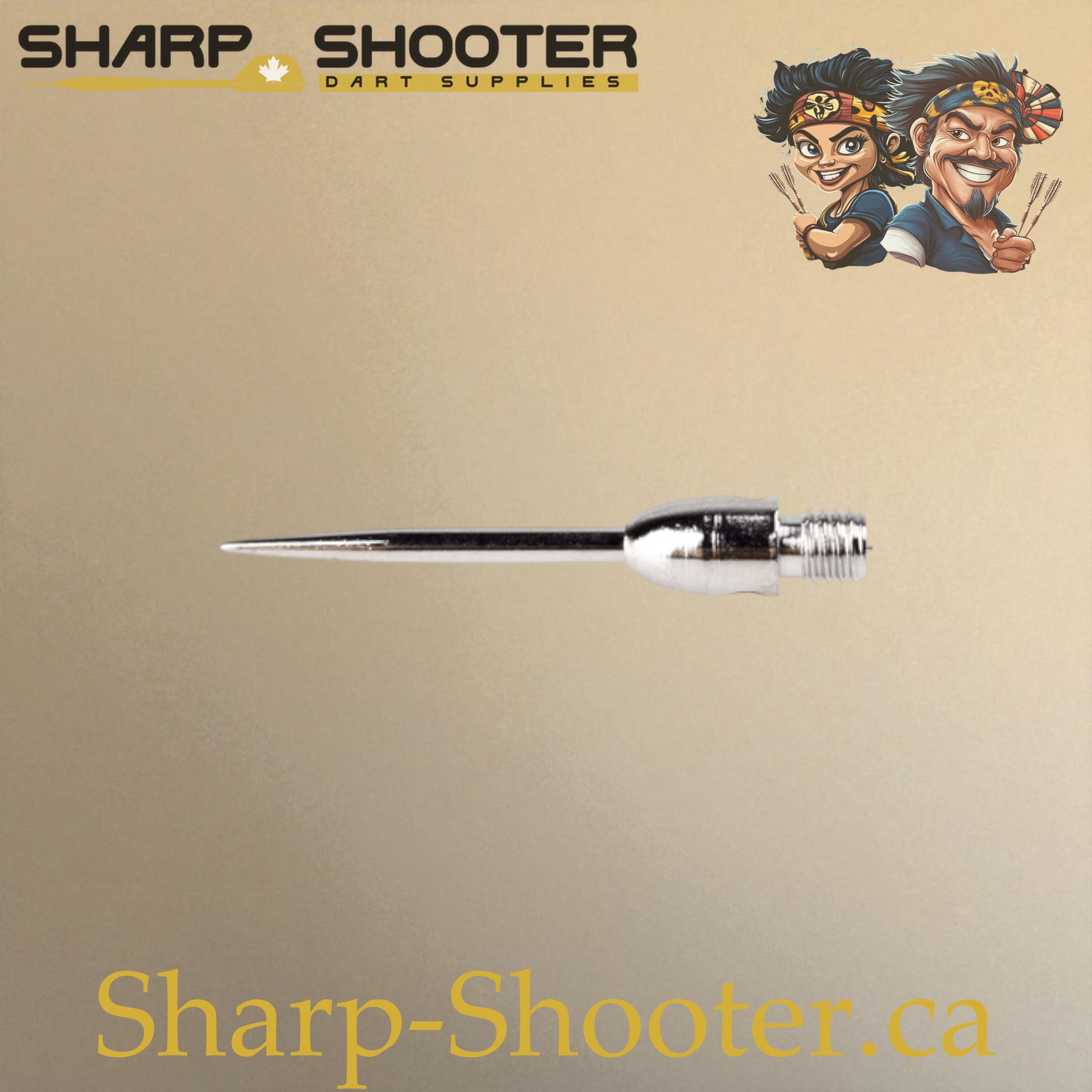 DP37 Steel Dart Tips – 35 mm – Silver/Silver – 3 Pack – 3-03-02-010 – Sharp-Shooter.ca