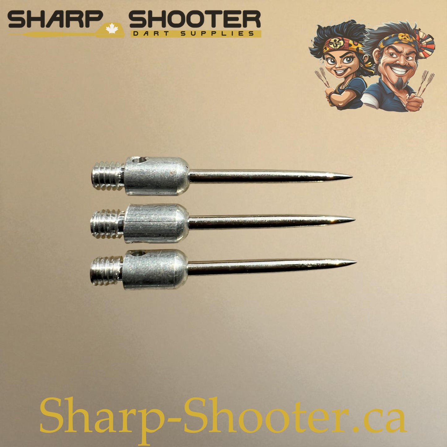 DP37 Steel Dart Tips – 35 mm – Silver/Silver – 3 Pack – 3-03-02-010 – Sharp-Shooter.ca
