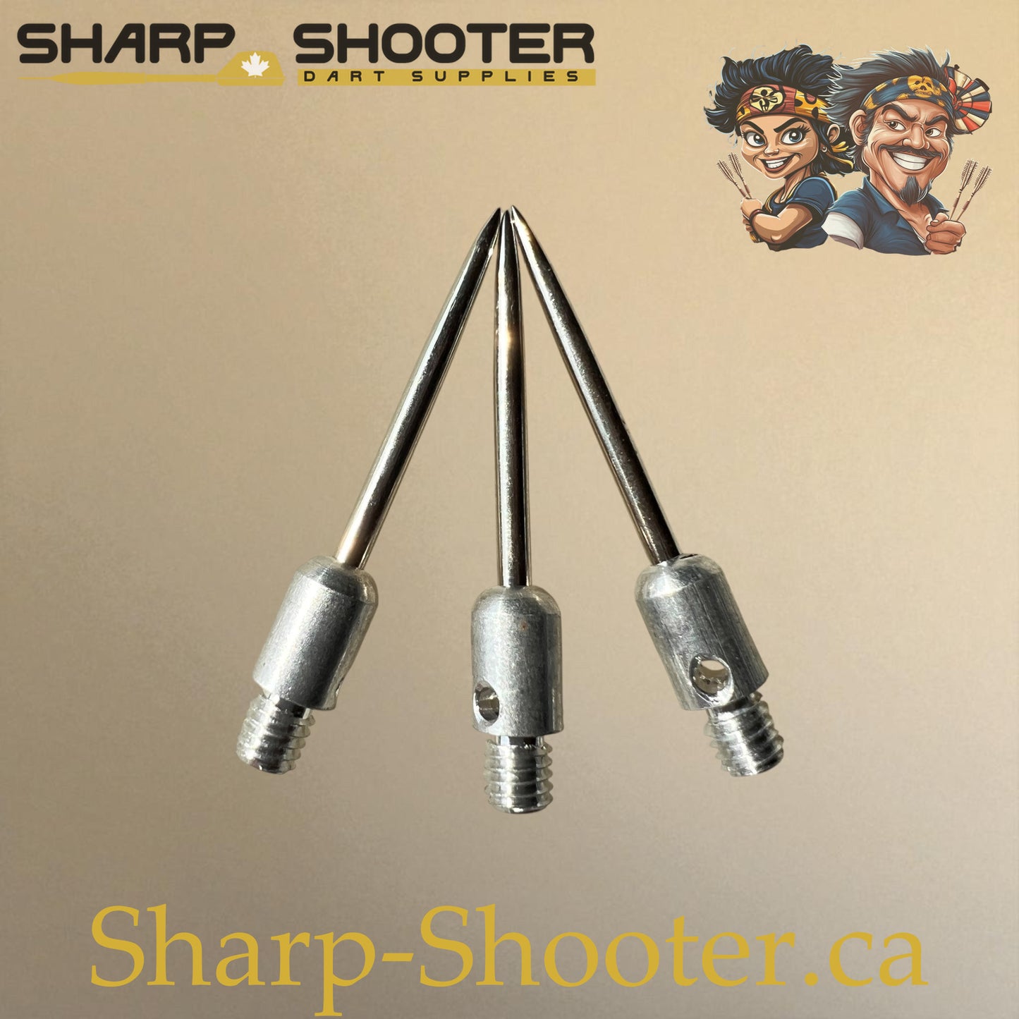 DP37 Steel Dart Tips – 35 mm – Silver/Silver – 3 Pack – 3-03-02-010 – Sharp-Shooter.ca