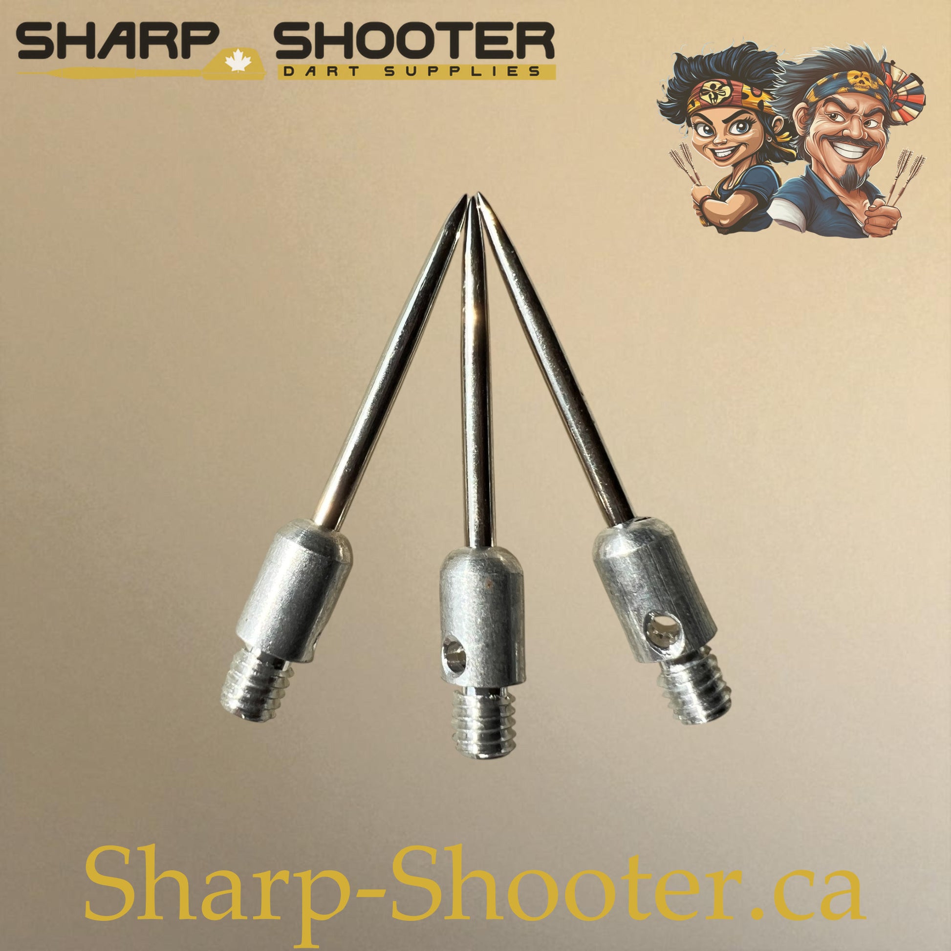 DP37 Steel Dart Tips – 35 mm – Silver/Silver – 3 Pack – 3-03-02-010 – Sharp-Shooter.ca