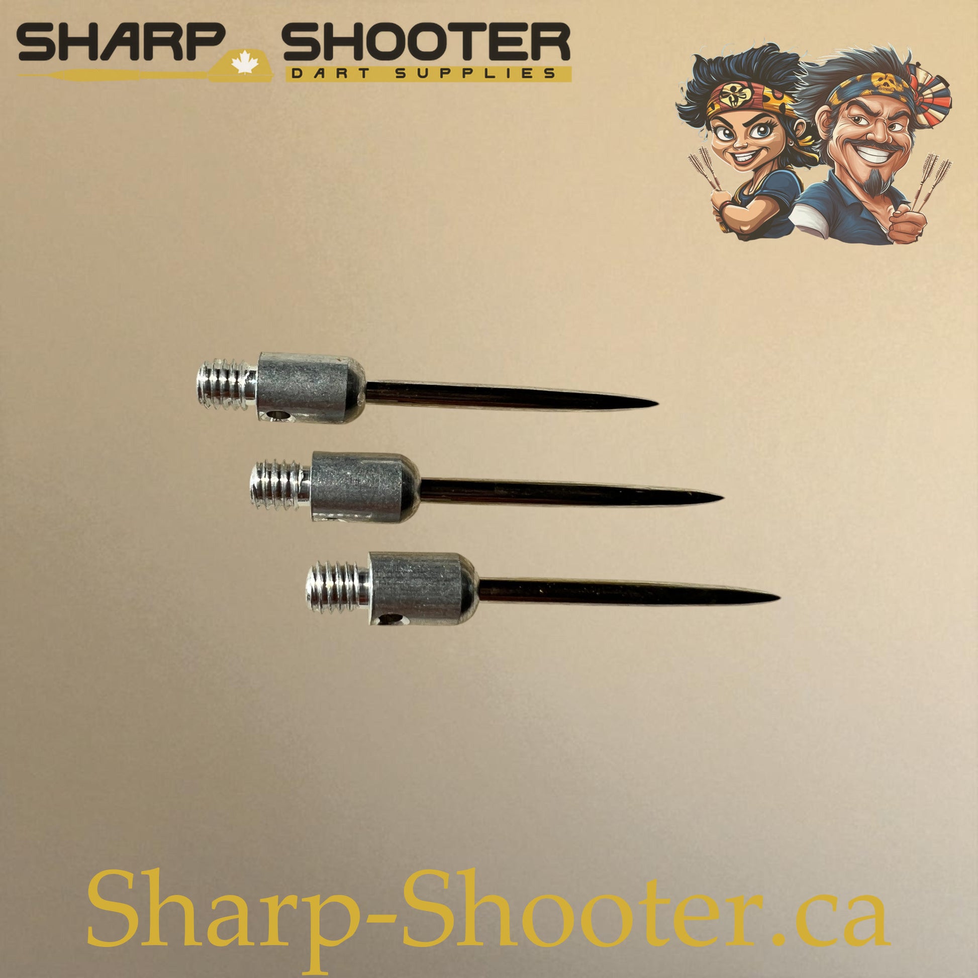 DP37 Steel Dart Tips – 35 mm – Silver/Black – 3 Pack – 3-03-02-012 – Sharp-Shooter.ca