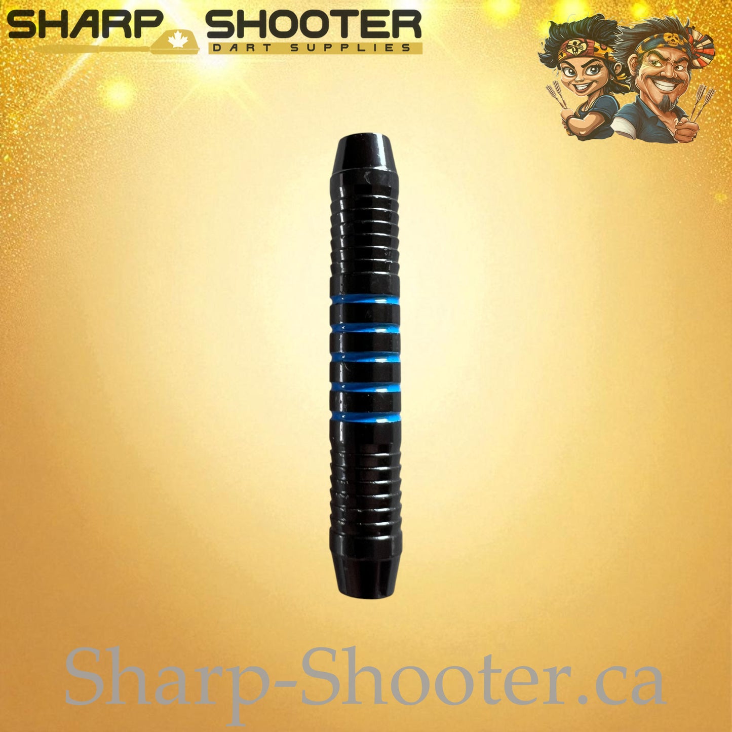 Striker Blue – Nickel-Silver Alloy Dart Barrel Black/Blue – 3 Pack