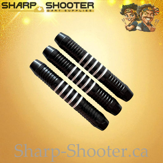 Striker White – Nickel-Silver Alloy Dart Barrel Black/White – 3 Pack