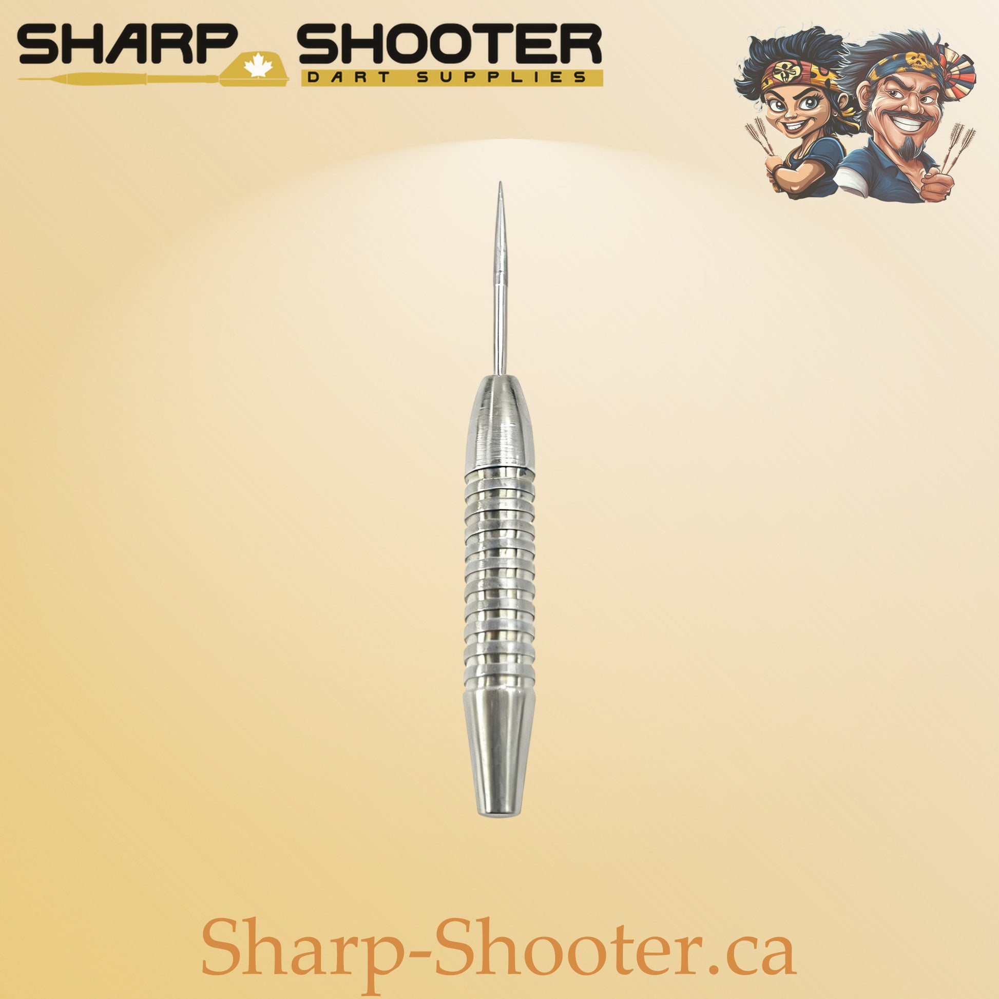 The Warden dart barrel iron silver 23.5g – straight ring grip design