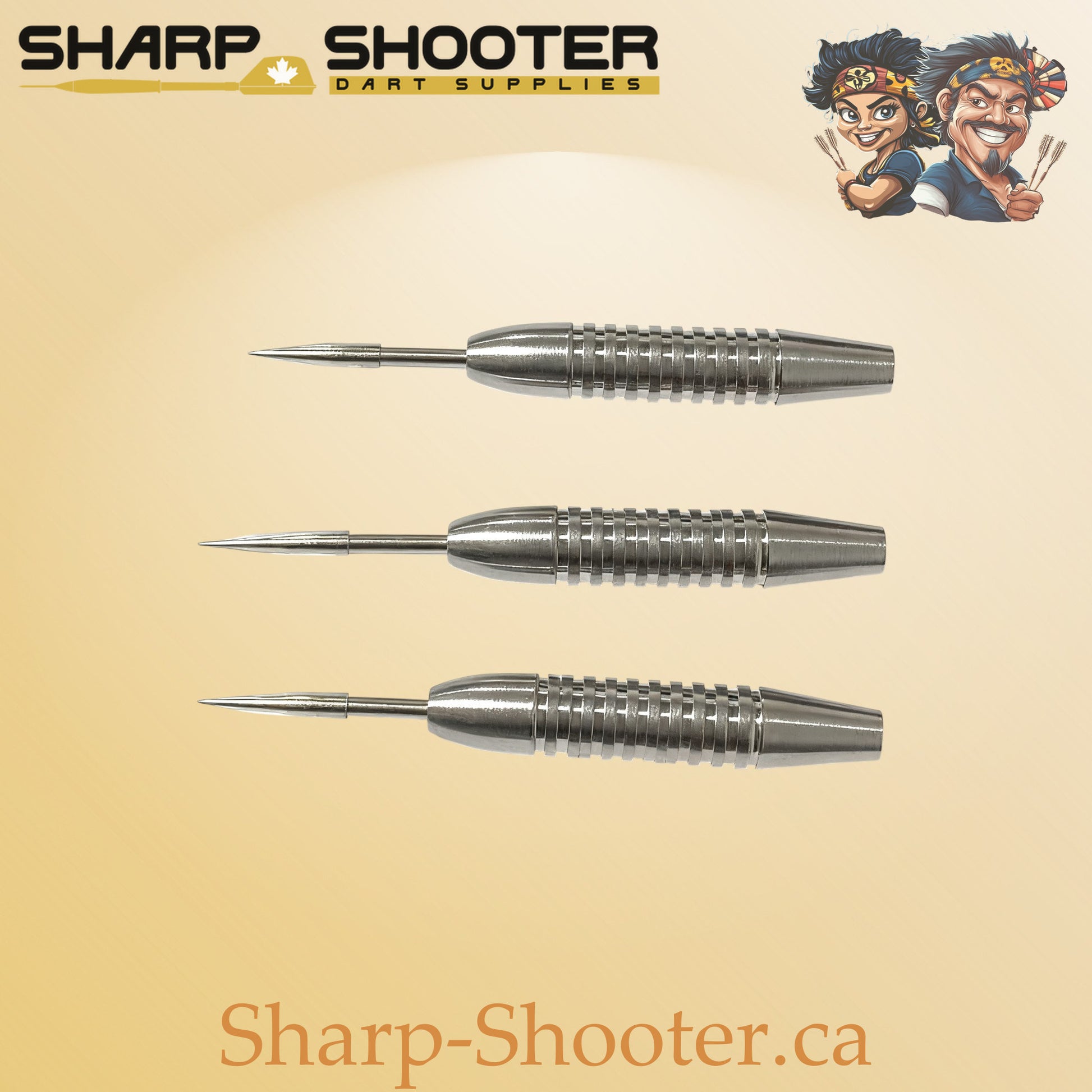 The Warden dart barrel iron silver 23.5g – straight ring grip design