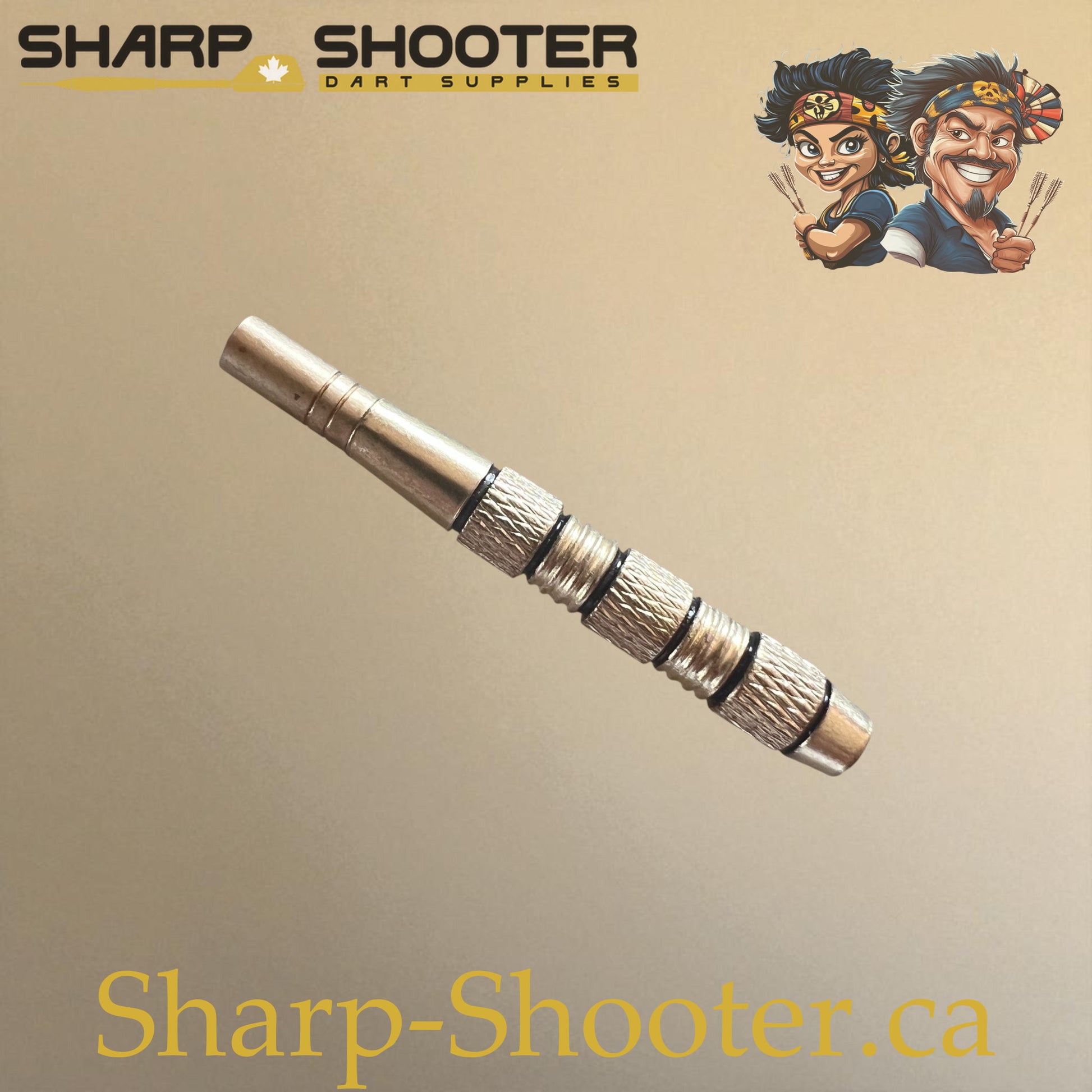 Brass dart barrel fitted with matching brass weight adjuster – Sharp-Shooter