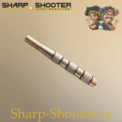 Brass dart barrel fitted with matching brass weight adjuster – Sharp-Shooter
