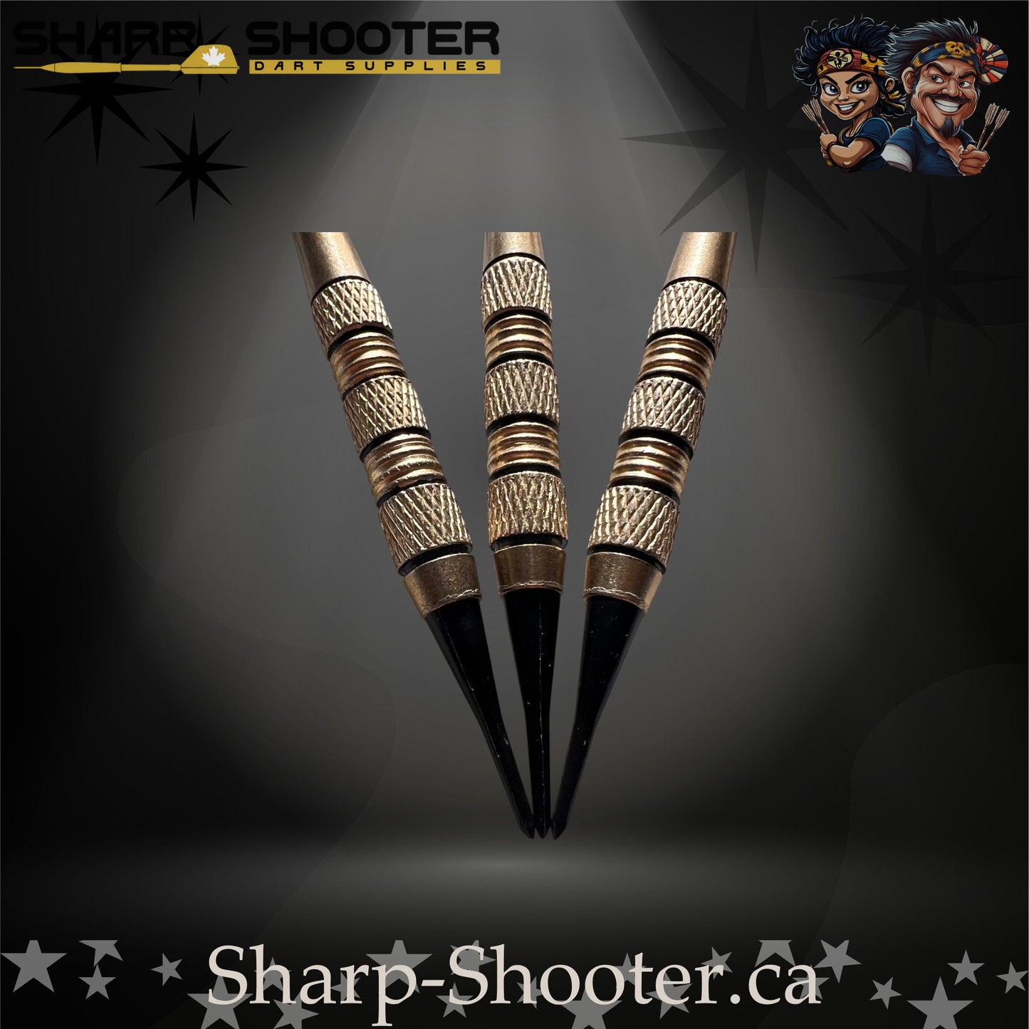 Blue Lagoon soft tip dart set featuring silver-nickel SD08 Night Forge barrels with black accent rings, clear shafts with visible air-bubble cores, and matching blue flights, displayed on a dark gradient background.”