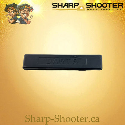 The Shell dart case DP-16 Black — hard PVC clamshell case, holds 3 darts, Sharp-Shooter.ca