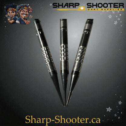 Hades Exclusive Series Soft Tip Dart Set SSD28 – 18.7g tungsten barrels with orange Tornado flights and gold protectors in Dominion case