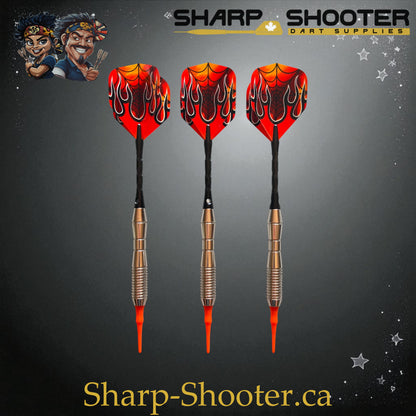 Phantom Strike Soft Tip Dart Set – Select Series SSD16 with Silver Duke barrel, 18.5g soft tip, flame flights, and black shafts