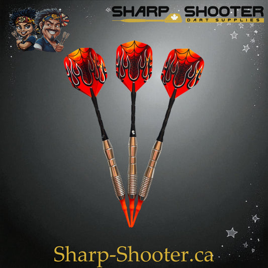Phantom Strike Soft Tip Dart Set – Select Series SSD16 with Silver Duke barrel, 18.5g soft tip, flame flights, and black shafts