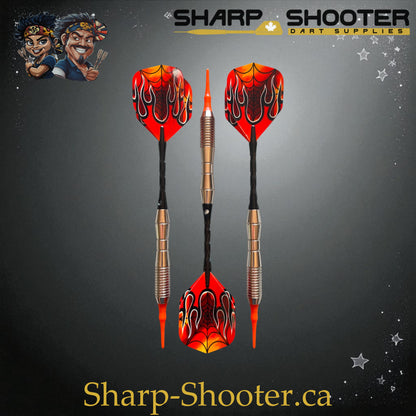 Phantom Strike Soft Tip Dart Set – Select Series SSD16 with Silver Duke barrel, 18.5g soft tip, flame flights, and black shafts