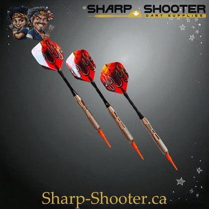 Phantom Strike Soft Tip Dart Set – Select Series SSD16 with Silver Duke barrel, 18.5g soft tip, flame flights, and black shafts