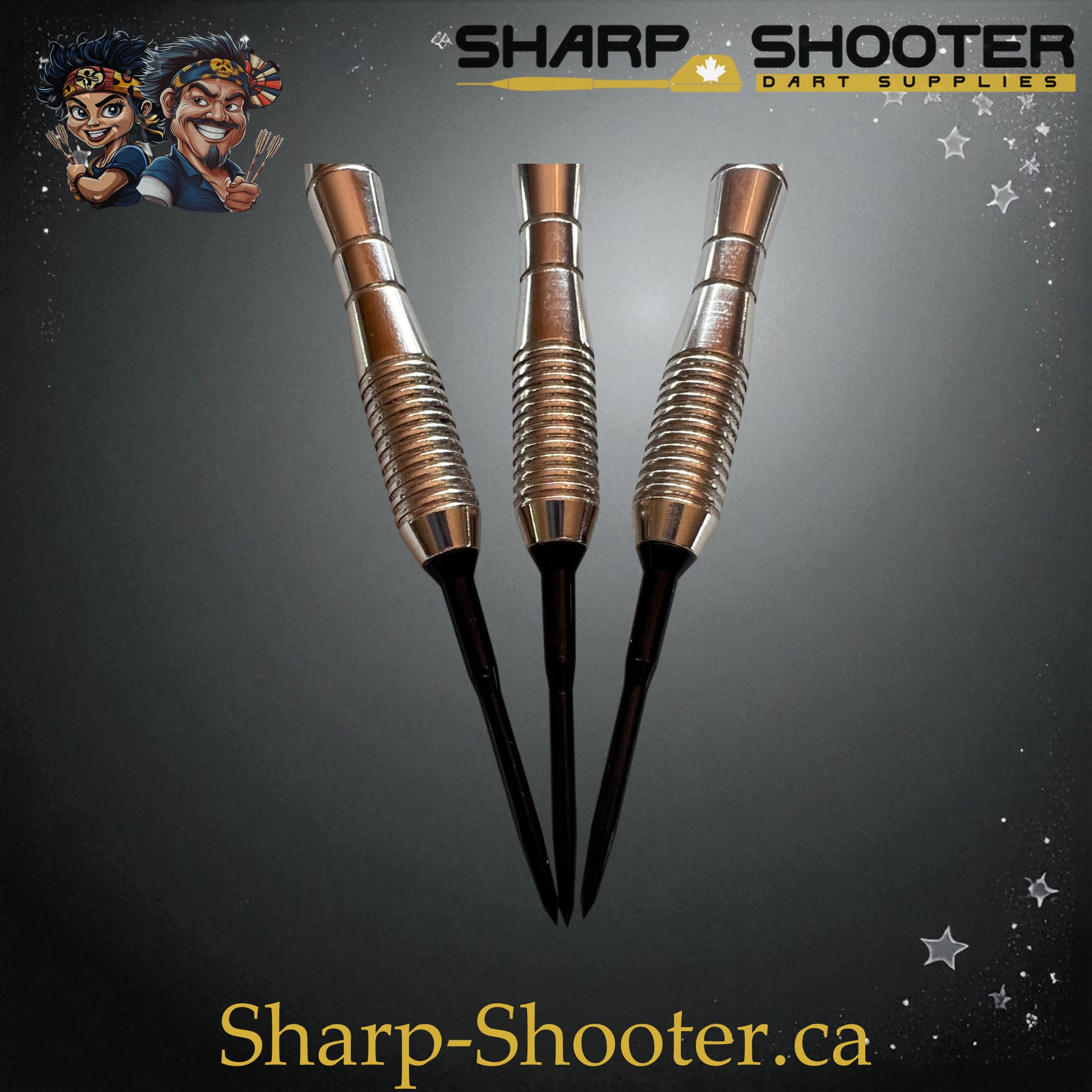 Phantom Strike Steel Tip Dart Set – Select Series SSD16-S with Silver Duke barrel, 20.2g steel tip, flame flights, and black shafts