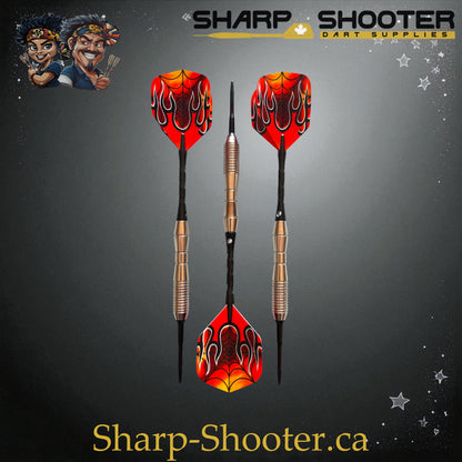Phantom Strike Steel Tip Dart Set – Select Series SSD16-S with Silver Duke barrel, 20.2g steel tip, flame flights, and black shafts