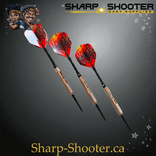 Phantom Strike Steel Tip Dart Set – Select Series SSD16-S with Silver Duke barrel, 20.2g steel tip, flame flights, and black shafts