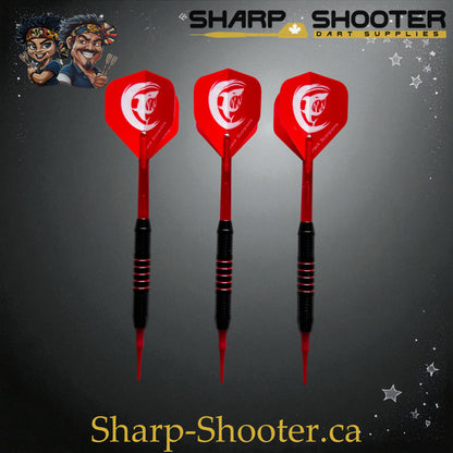 Sharpshooter Red Alert Fresh Series Soft Tip Dart Set SSD17 – 17.7g silver nickel barrels with shark flights