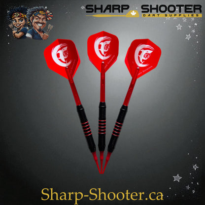 Sharpshooter Red Alert Fresh Series Soft Tip Dart Set SSD17 – 17.7g silver nickel barrels with shark flights