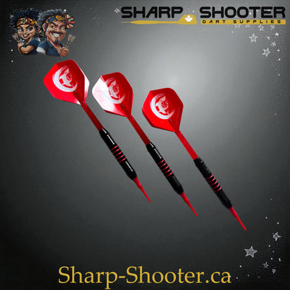 Sharpshooter Red Alert Fresh Series Soft Tip Dart Set SSD17 – 17.7g silver nickel barrels with shark flights